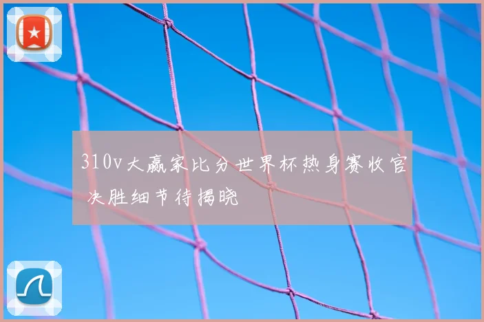 310v大赢家比分世界杯热身赛收官 决胜细节待揭晓